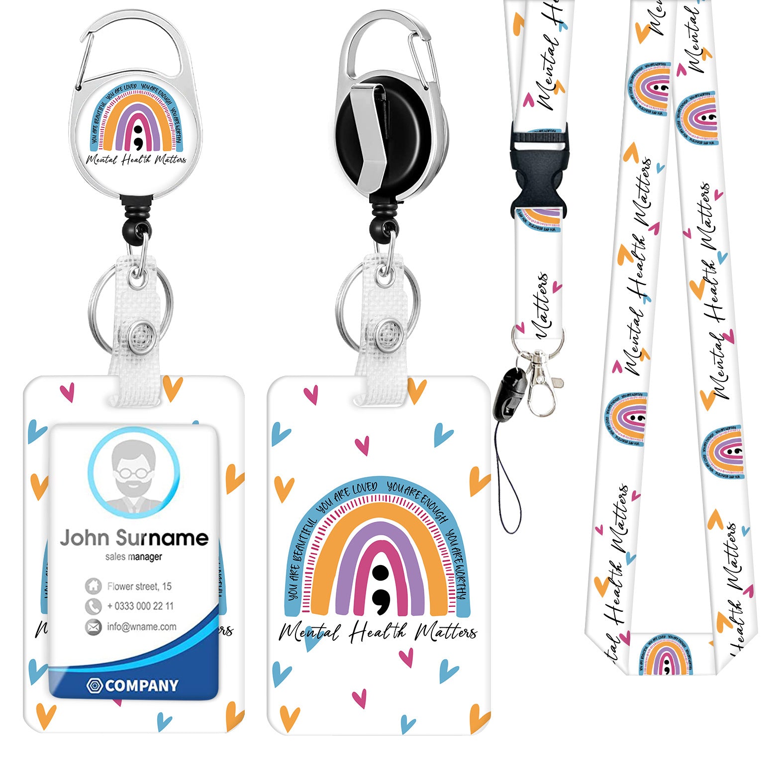 Wholesale Polyester Lanyard Pvc ID Card Holder Keychain